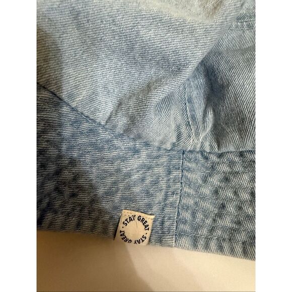 Zara Kids Unisex Washed Denim Cotton Lightweight Summer Bucket Hat Blue - Picture 3 of 6